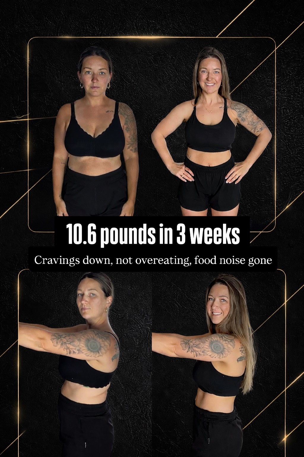 GLP Three results - 10.6 pounds lost in 3 weeks before and after photos