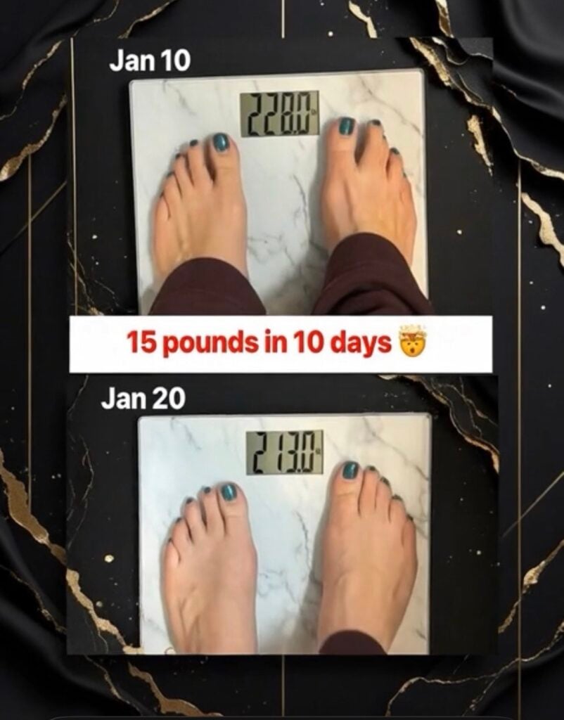 GLP Three results - 15 pounds lost in 10 days scale photos