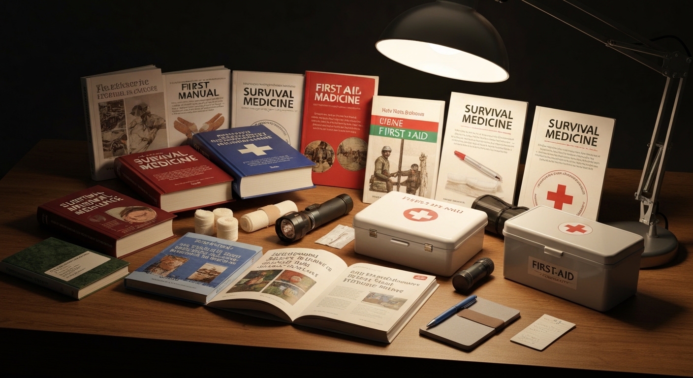Survival medicine reference books and first aid manuals