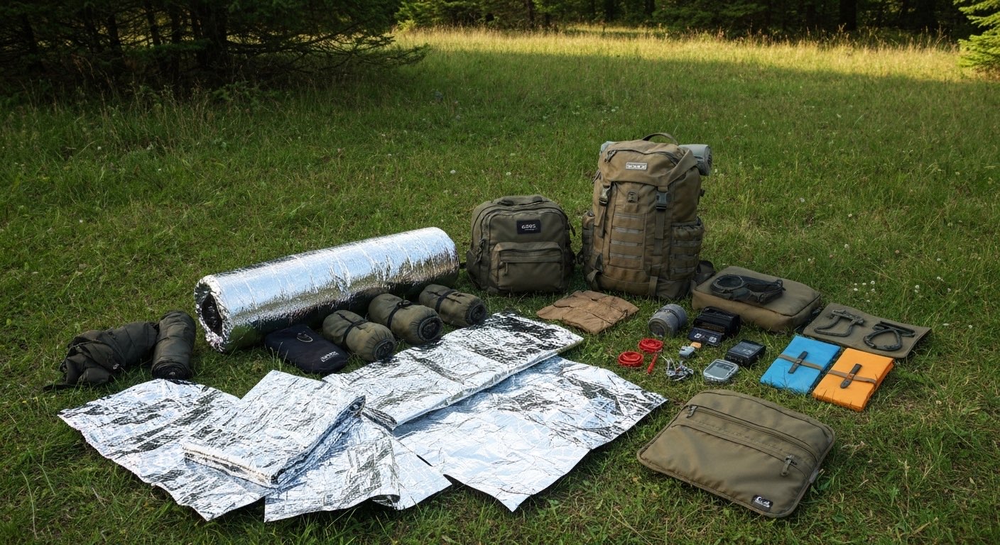 Mylar emergency blankets and survival sleeping bags